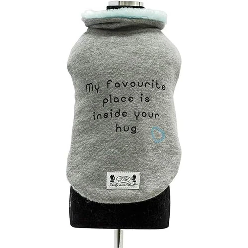 Trilly Tutti Brilli Oriane Sweatshirt with Plush interior And Thermal Vinyl Application, Light Blue, X-Small