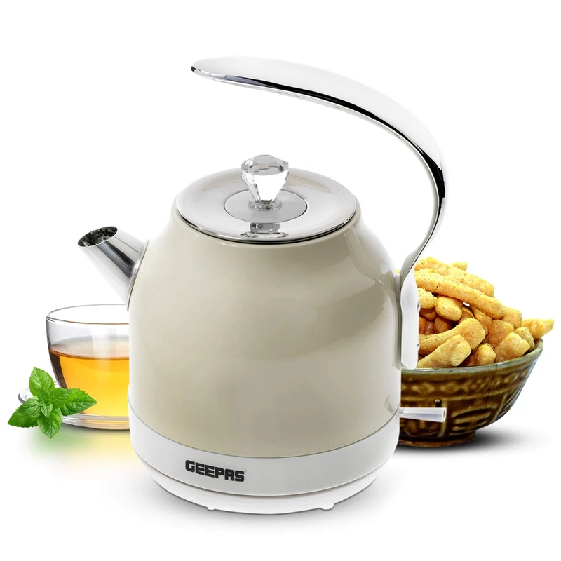 Geepas 2200W 1.5L Cordless Electric Kettle For General Use, Automatic Turn Off, Quick Heating, 2 Year Warranty