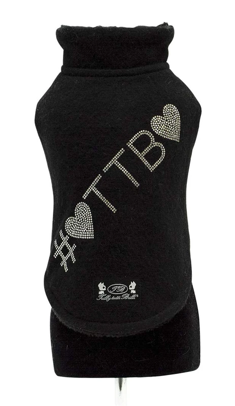Trilly Tutti Brilli Maude Sweatshirt with Plush interior And Swarovski Application, Black, 3X-Large