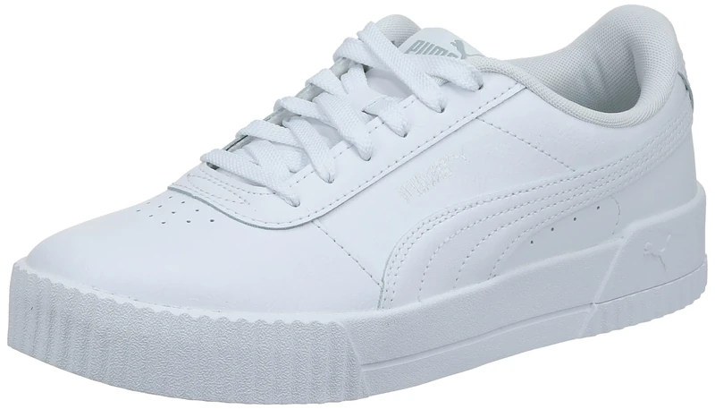 PUMA Women's Carina Sneaker, White White Silver, 7.5 UK