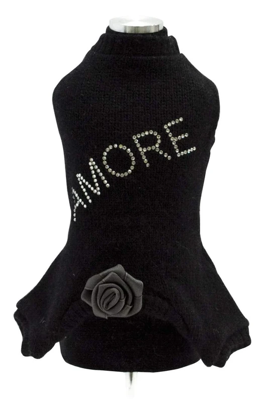 Trilly Tutti Brilli Alexie 4-Leg Suit In Wool with Swarovski Thermal Appliqué and Satin Pin, X-Small, Black