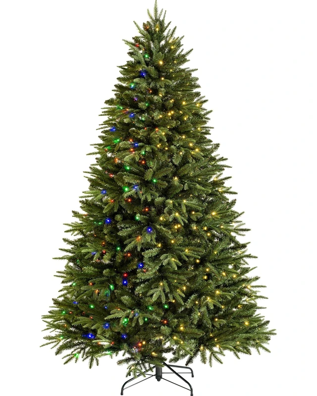 WeRChristmas Pre-Lit Grand Alaskan Fir Function Christmas Tree with 500 Multi Dual LED Lights, Green, 7 feet/2.1 m