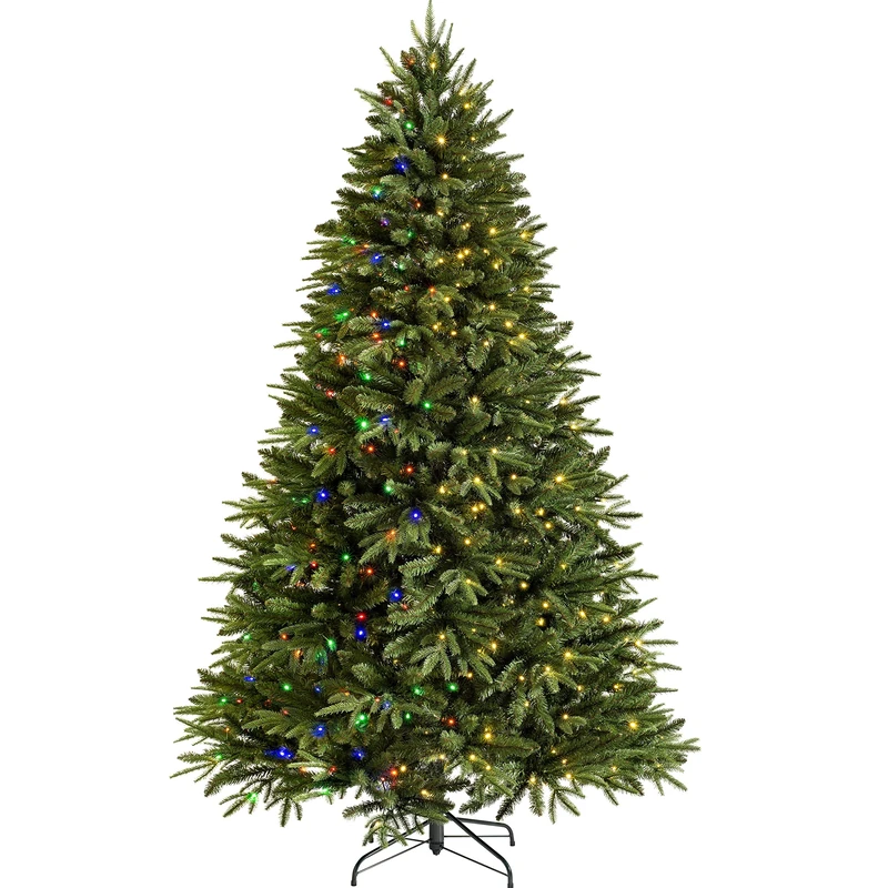 WeRChristmas Pre-Lit Grand Alaskan Fir Function Christmas Tree with 400 Multi Dual LED Lights, Green, 6 feet/1.8 m