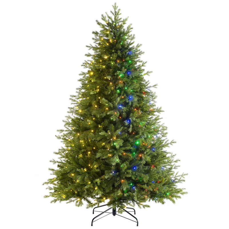 Pre-Lit Windsor Fir Multi-Function Christmas Tree with 700 Multi Dual LED Lights