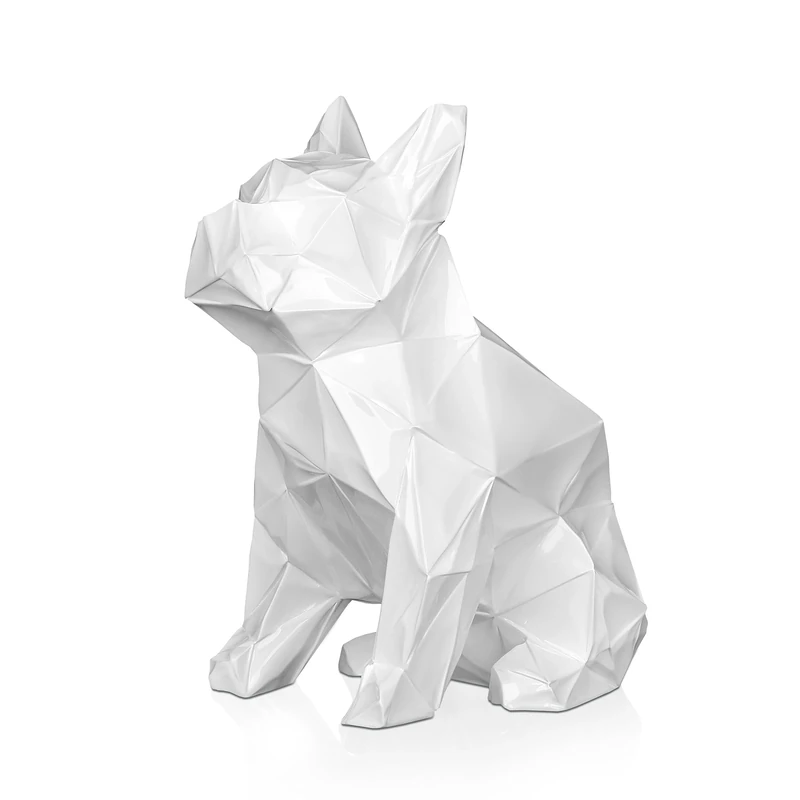 World Art TW60329 Resin Sculpture Low Poly Sitting Frency, Resin, 39x32x20 Cm