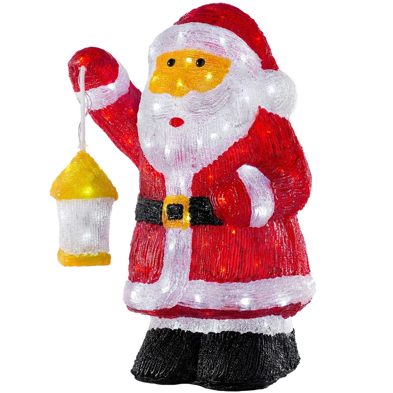 Santa Holding Lantern Christmas Decoration, 120 LED Lights