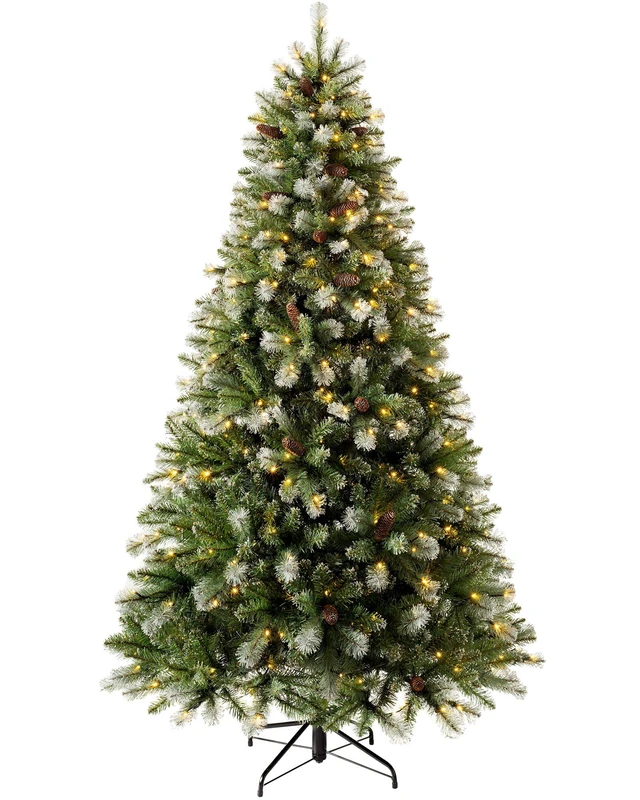 WeRChristmas Pre-lit Brocktion Spurce Christmas Tree, Multi-Function LED Lights, Blue Green, 7 feet/2.1 m - Image 1