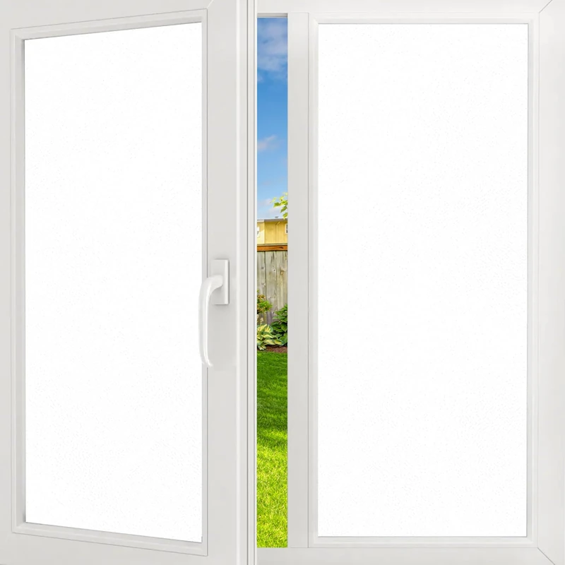 Privacy Window Film,Frost Window tint Heat Control Anti-UV Translucent Static Cling Treatment for Home Securit Easy Removal (35.4 Inch x 15.7 Feet, Frosted-white) - Image 1
