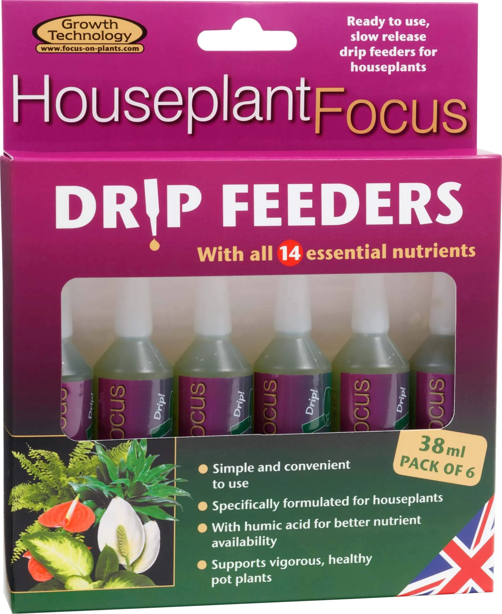 Growth Technology Houseplant Fertilizer Drip Feeders Pack of 6