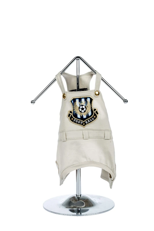 Trilly Tutti Brilli 15-BUCANEVEBEIXS Snow Dungarees with Thermal Application Badge with Football XS, Beige