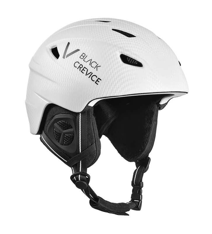 Black Crevice Unisex - Adults Ski Helmet Stripe White Carbon Matt/Black, XL (61 cm)