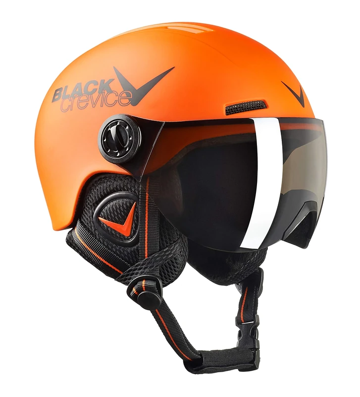 Black Crevice Leogang Children's Visor Helmet Matte Orange/Black, 52-54 cm