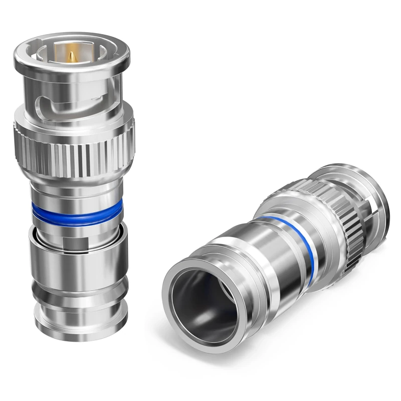 THE CIMPLE CO BNC Compression Connector for RG6 Coaxial Cable - Pack of 50 - Solid Construction with High Grade Metals - Male BNC Connectors for CCTV, SDI, HD-SDI, Siamese, Security Camera