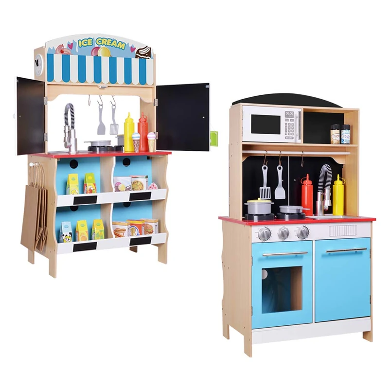 Teamson – Wooden Kitchen 60 x 40 x 109 cm – Ice Cream (ColorBaby 85290)