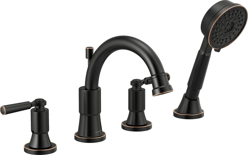 Peerless PTT4523-OB Westchester Roman Tub Trim Kit with Hand Shower, Oil Bronze - Image 1