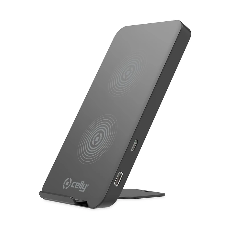 Celly Wireless Charger Network Standing Stand, Wireless Fast Charging 10W, 15A, Black