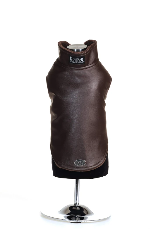 Trilly All Brilli Agrippamars Faux Leather Coat Brown Small