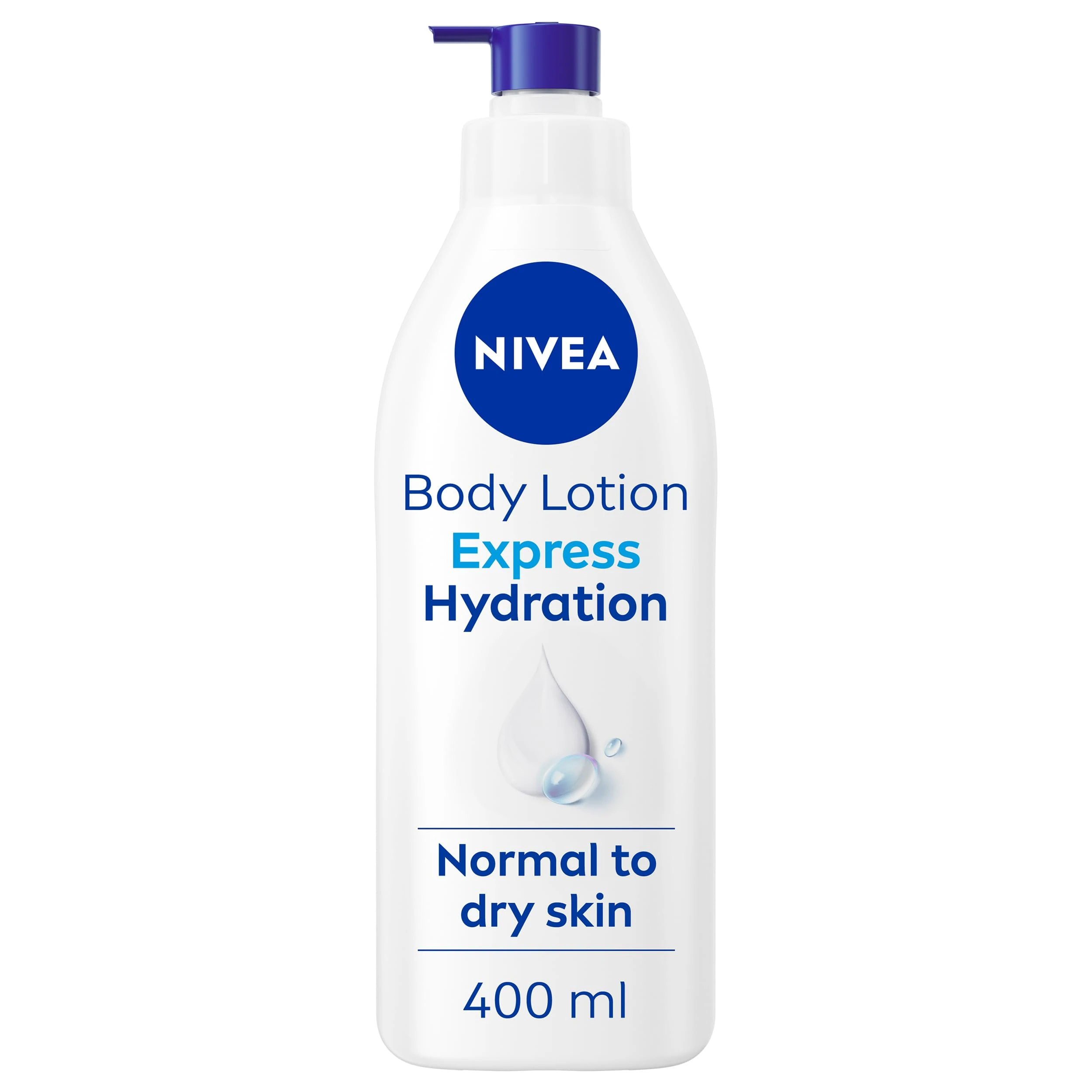 NIVEA Express Hydration Body Lotion (400ml), Fast Absorbing 72H Hydration Moisturiser for Dry Skin Made with Deep Moisture Serum and Sea Minerals, Smooth Skin Body Lotion