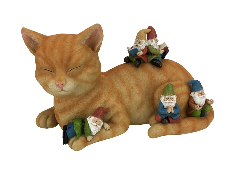 GlitZGlam Cody the Miniature Cat and Gnomes Fairy Garden Decor - Image 1
