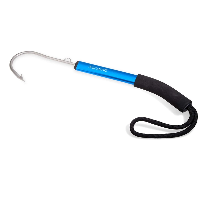 Aquantic Flying Gaff, Aluminium, Stainless Steel Tip with Barb, Length 35 cm, Rope Attachment Eyelet, Non-Slip Handle with Hand Strap