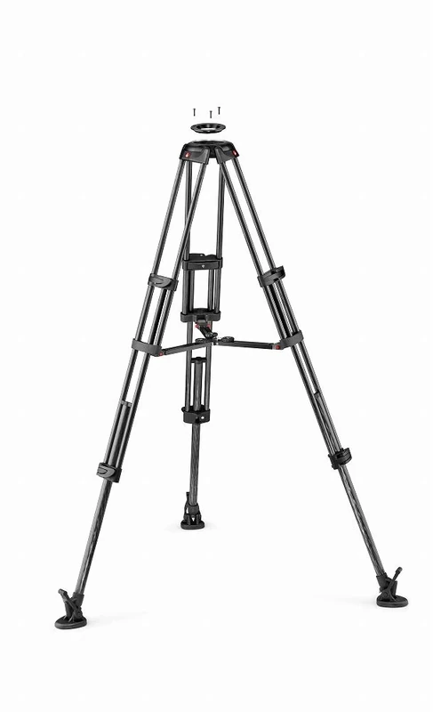 Manfrotto MVTTWINMC CF Twin Leg with 100/75 mm Bowl Middle Spreader Video Tripod - Black