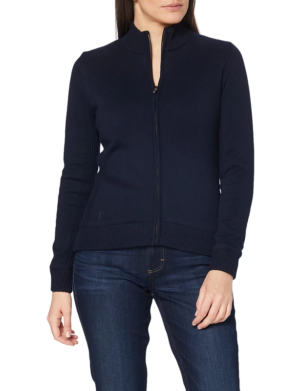 FootJoy Women's s Full-Zip Lined Wool Track Jacket, Blue (Azul Navy 96029), X-Small