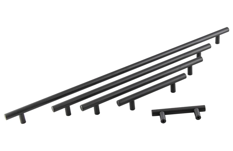 Hausen Kitchen Cupboard Cabinet T-Bar Door Handle Black 96mm - Image 1