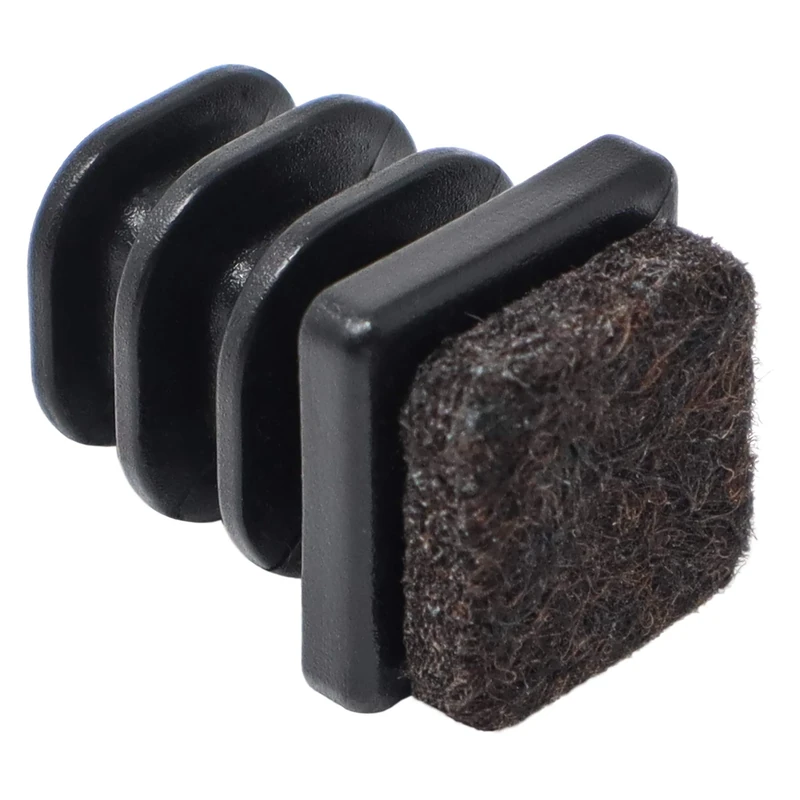 Adsamm® / 100 x Felt glides for tubes / black / 11x11 - 13x13 mm / square / Premium quality ripped inserts with felt for tubular steel chairs