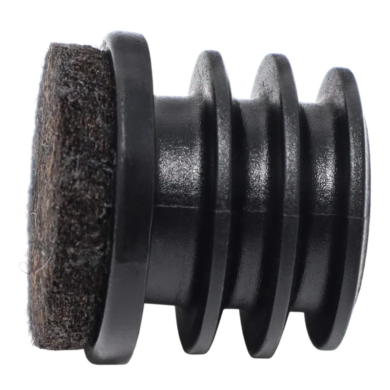 Adsamm® / 100 x Felt glides for tubes / black / Ø 21 - 23 mm / round / Premium quality ripped inserts with felt for tubular steel chairs
