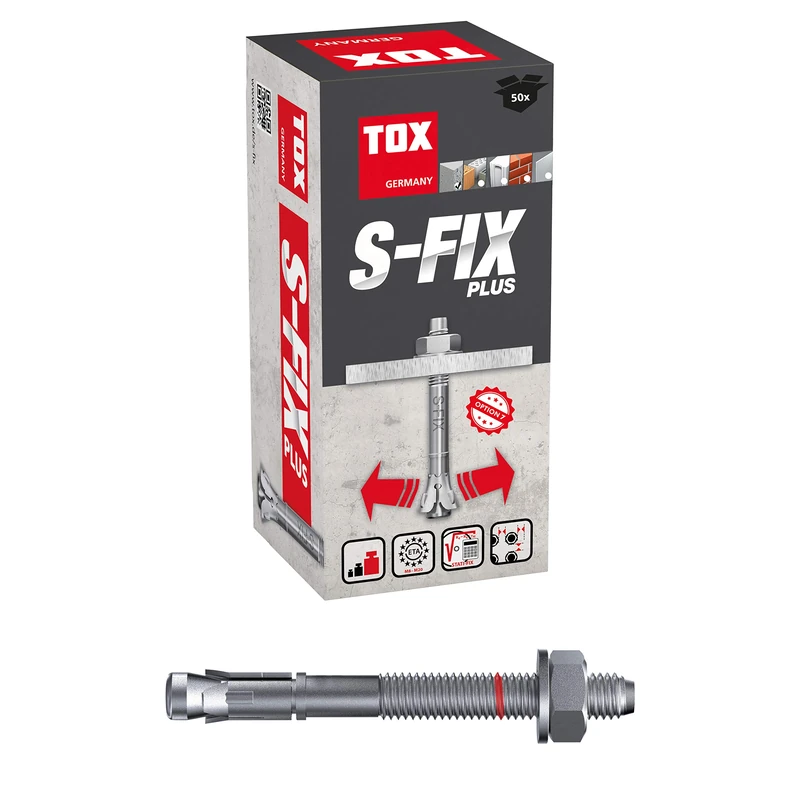 TOX bolt anchor S-Fix Plus M8 x 130 x 60+73 mm, 50 pieces, 04210111
