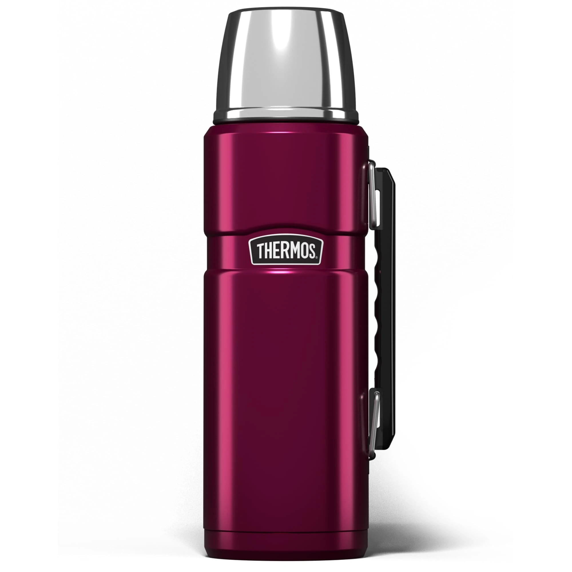 Thermos - Stainless King Raspberry Travel Flask (1.2L) - Premium Leak Proof Insulated Tea & Coffee Flask, Hot & Cold Drinks, Built-in Cup, Twist-Pour Stopper, BPA-Free, Durable Steel