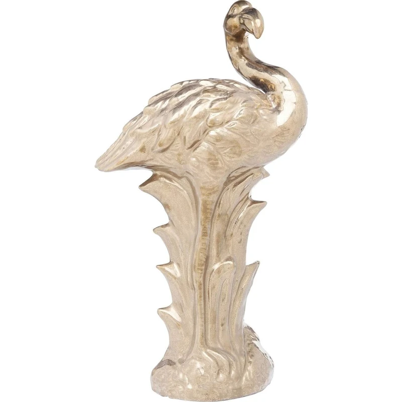 Kare Design Flamingo Front Deco Figurine, Gold, 51 x 26 x 15 cm
