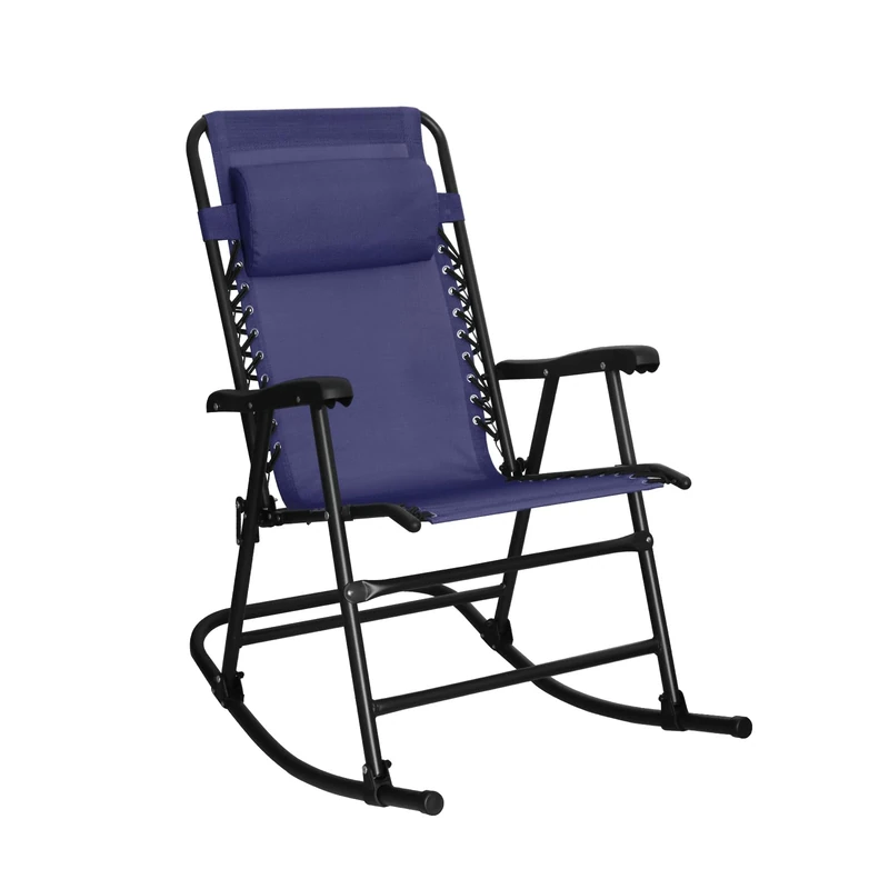 Amazon Basics Foldable Rocking Chair, Blue