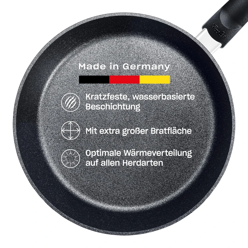 Fissler Adamant Comfort Aluminium Frying Pan (24 cm) Non-Stick Scratch Resistant Induction Black