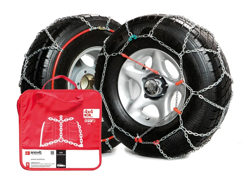 SNOVIT 4 x 4 NEO Size 470 Metal Snow Chain 13 mm 4 x 4 SUV TÜV and ÖNORM Approved EN16662-1 Set of 2