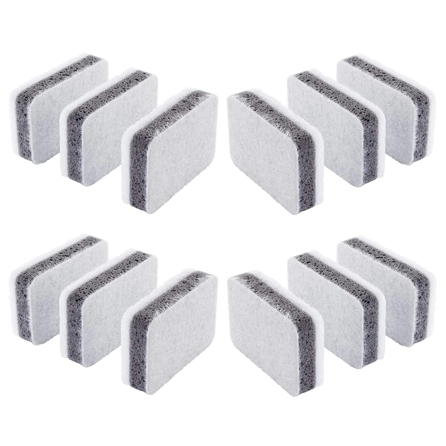 IKEA SVAMPIG White & Grey Dish Sponges - Set of 12