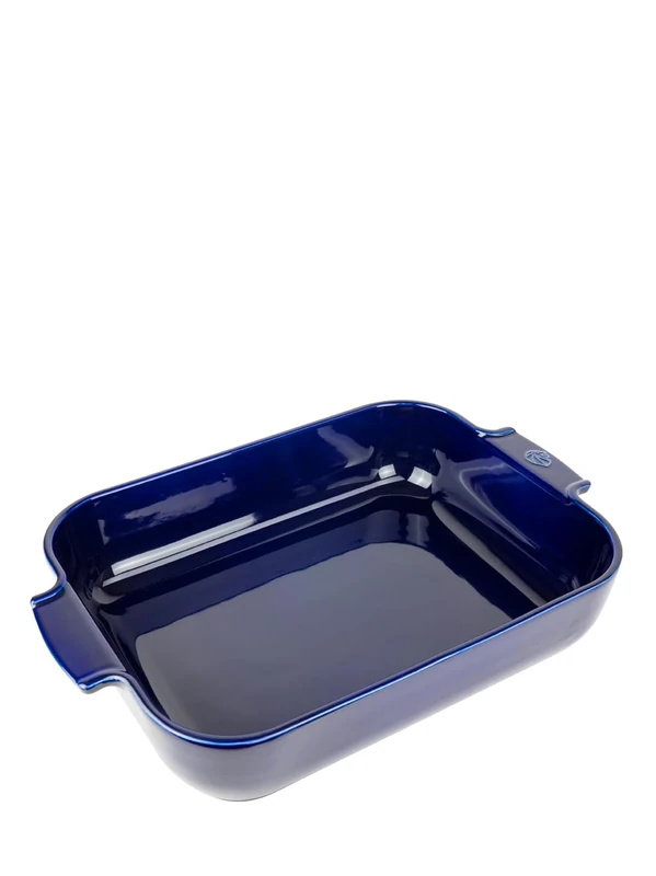PEUGEOT - Rectangular Ceramic Baking Dish - 40 cm (including handles) x 25.7 cm x 7.5 cm - Capacity: 5.2 L - 8-10 Servings - 10 Year Guarantee - Made In France - Blue Colour