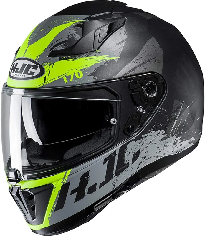 HJC Motorcycle helmets i70 RIAS MC4HSF, Noir/Gris/Jaune FLUO, XL