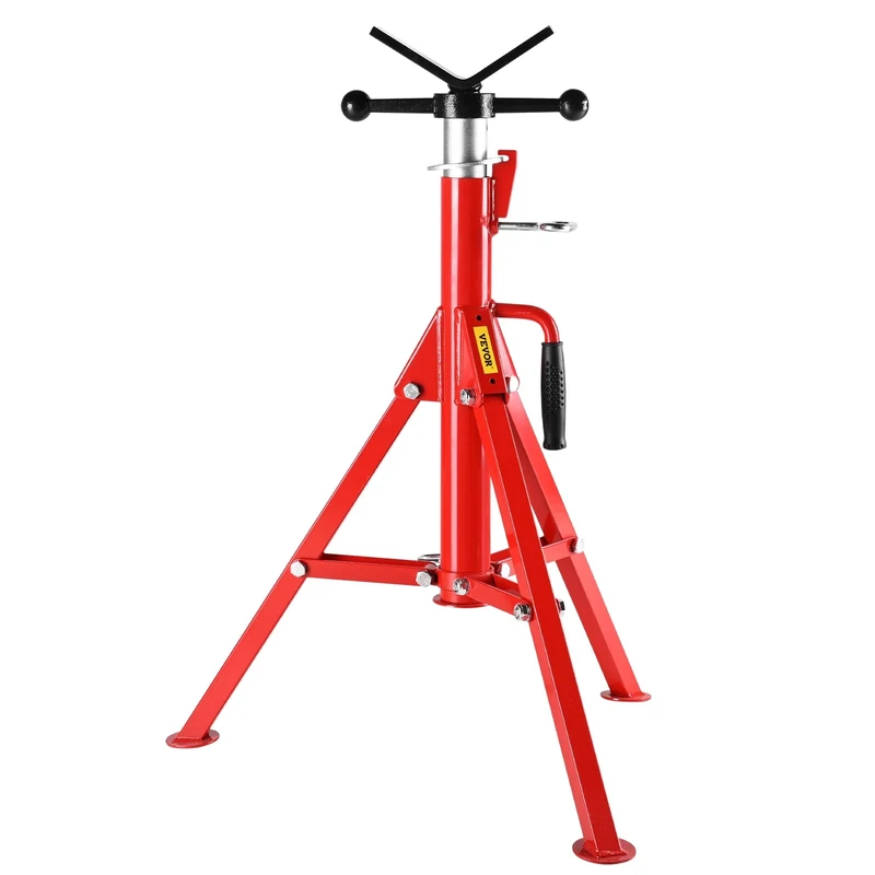 Mophorn V Head Pipe Stand Adjustable Height 28-52 Inch, Pipe Jack Stands 2500 LB. Capacity,Folding Portable Pipe Stands 1/2 to 12 Inch Pipe Supporting,Steel Jack Stands