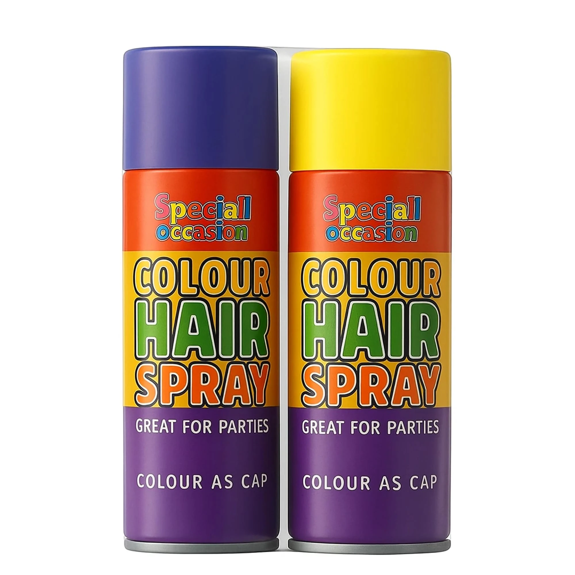 Temporary Hair Colour Spray – 200ML Wash Out Hair Dye for Party, Fancy Dress & Special Occasions | Washable Hair Spray for Cosplay, Festivals & Halloween (Two Colour, Pack of 2)