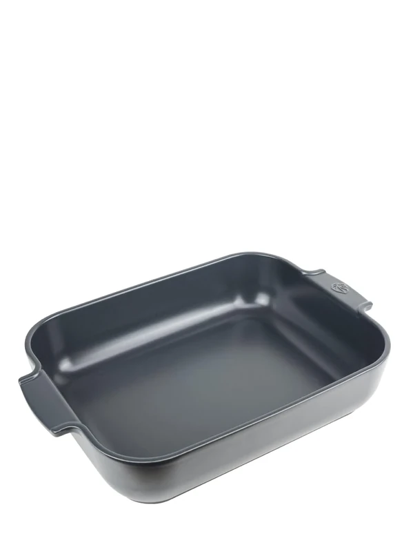 PEUGEOT - Rectangular Ceramic Baking Dish - 40 cm (including handles) x 25.7 cm x 7.5 cm - Capacity: 5.2 L - 8-10 Servings - 10 Year Guarantee - Made In France - Slate Grey Colour