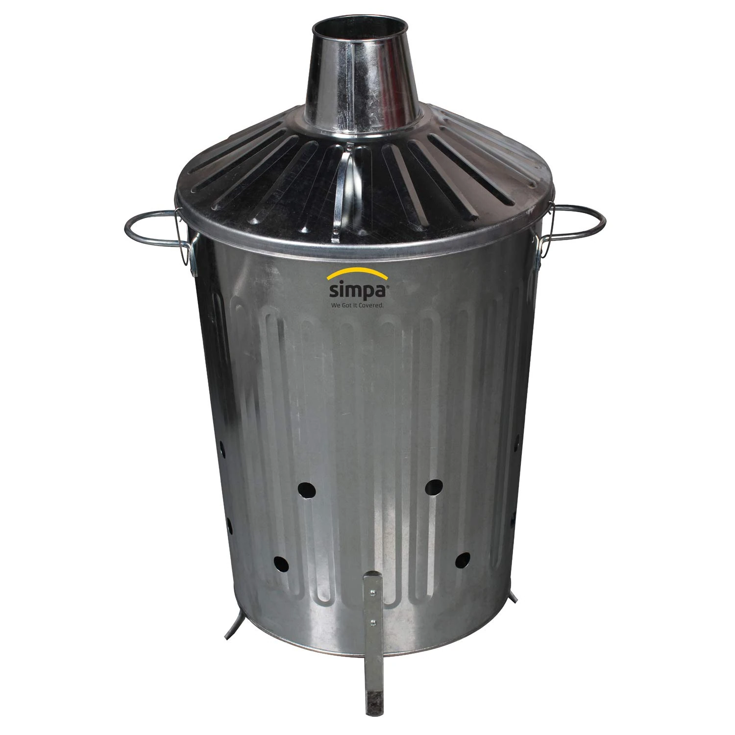 1 x 60L 60 Litre Large Garden Galvanised Metal Incinerator Fire Burning Bin for Wood Paper Leaves