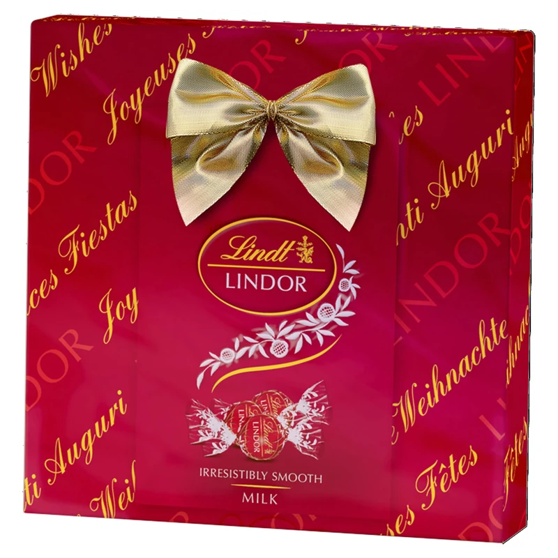 Lindt Lindor Milk Chocolate Wrapped Gift Box – Large 287g – Smooth Melting Truffles – 2025 Christmas, Gift for Him & Her, Birthday, Thank You