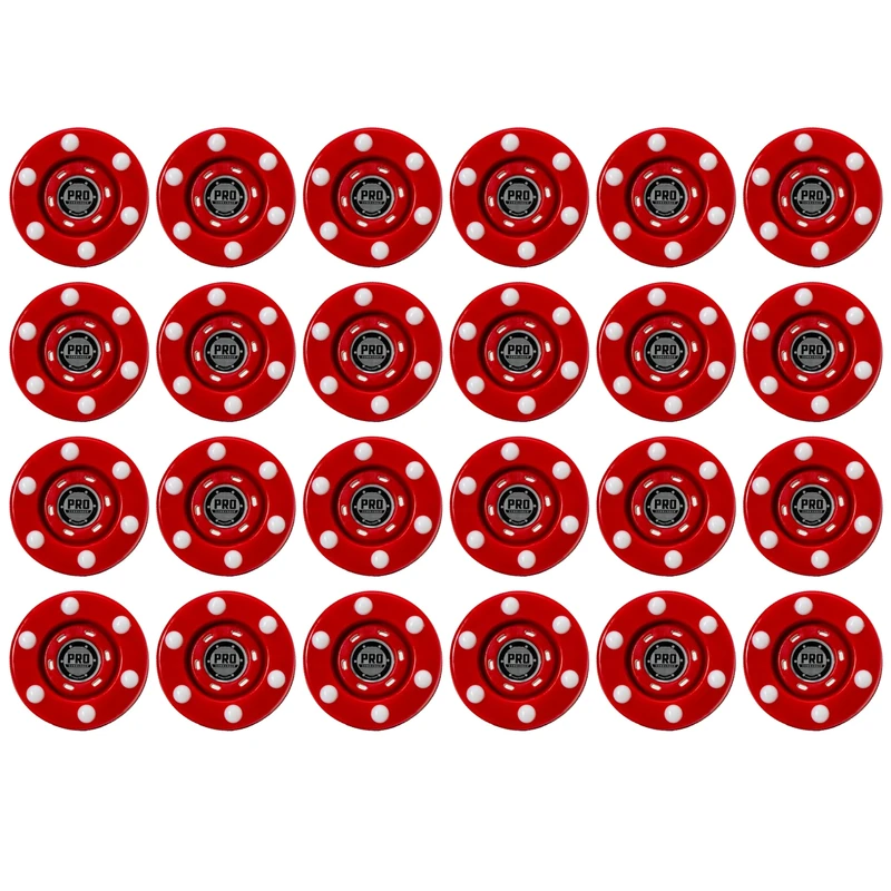 Franklin Sports NHL Street Roller Hockey Pucks - 24 Pro Commander Outdoor Pucks, Red, 6 Pack