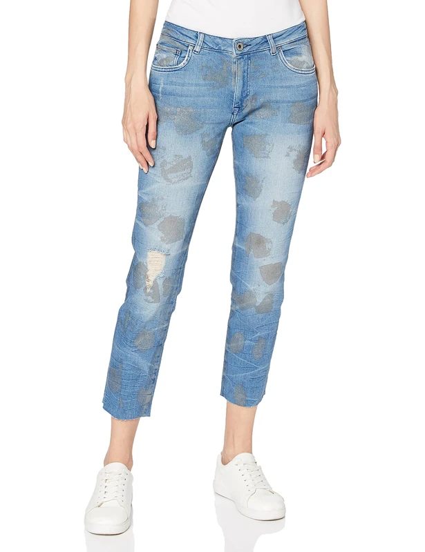 Seven7 Women's Ricky Boyfriend Jeans, Blue (Dave Navy 001), 25W / 28L