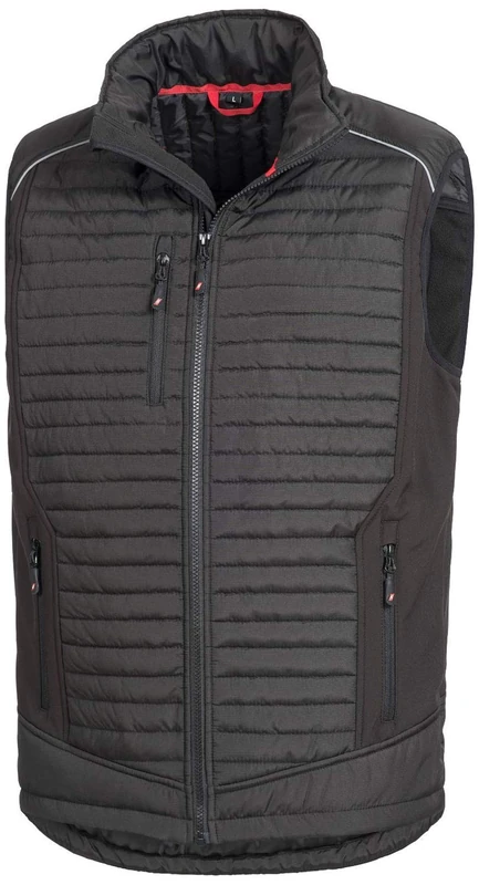 NITRAS Sleeveless Jacket - Bodycon Vest - Zip Up Work Jacket - Chest and Side Pockets, Schwarz, 5XL, Schwarz, 5XL