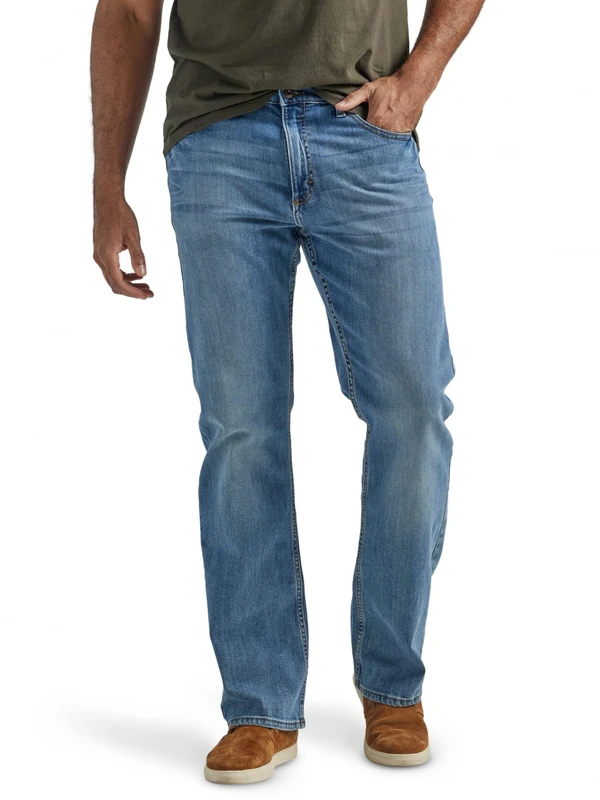 Wrangler Authentics Men's Premium Rela/ed Fit Boot Cut Jean, Riptide, 34W / 32L