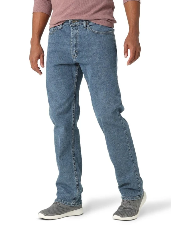 Wrangler Authentics Men's Comfort Flex Waist Relaxed Fit Jean, Light Stonewash, 48W / 30L Big Tall