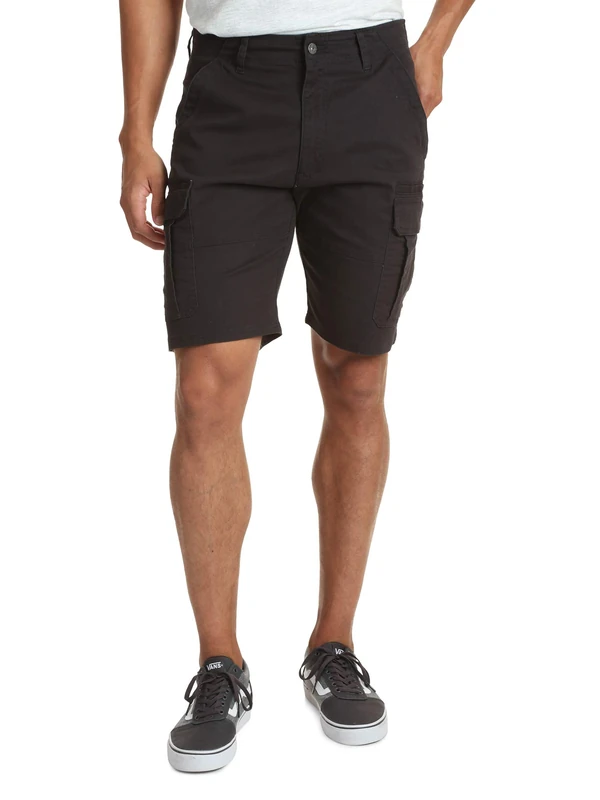 Wrangler Authentics Men's Classic Cargo Stretch Short, Black Twill, 52