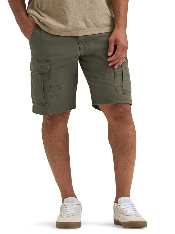 Wrangler Authentics Men's Classic Cargo Stretch Short, Olive Ripstop, 40